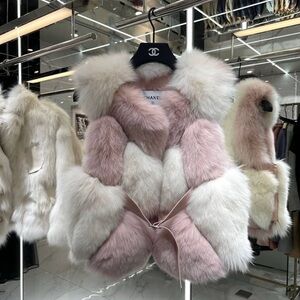 Chanel Blush and Ivory Fur Vest